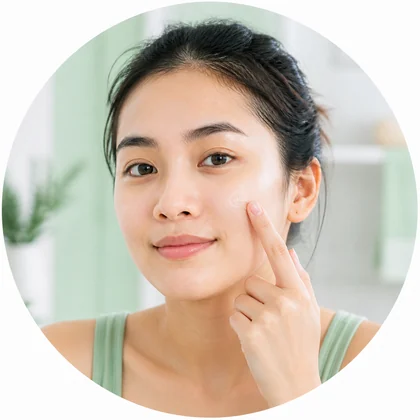 ขั้นตอนแต้มครีมบาง ๆ เฉพาะจุด
